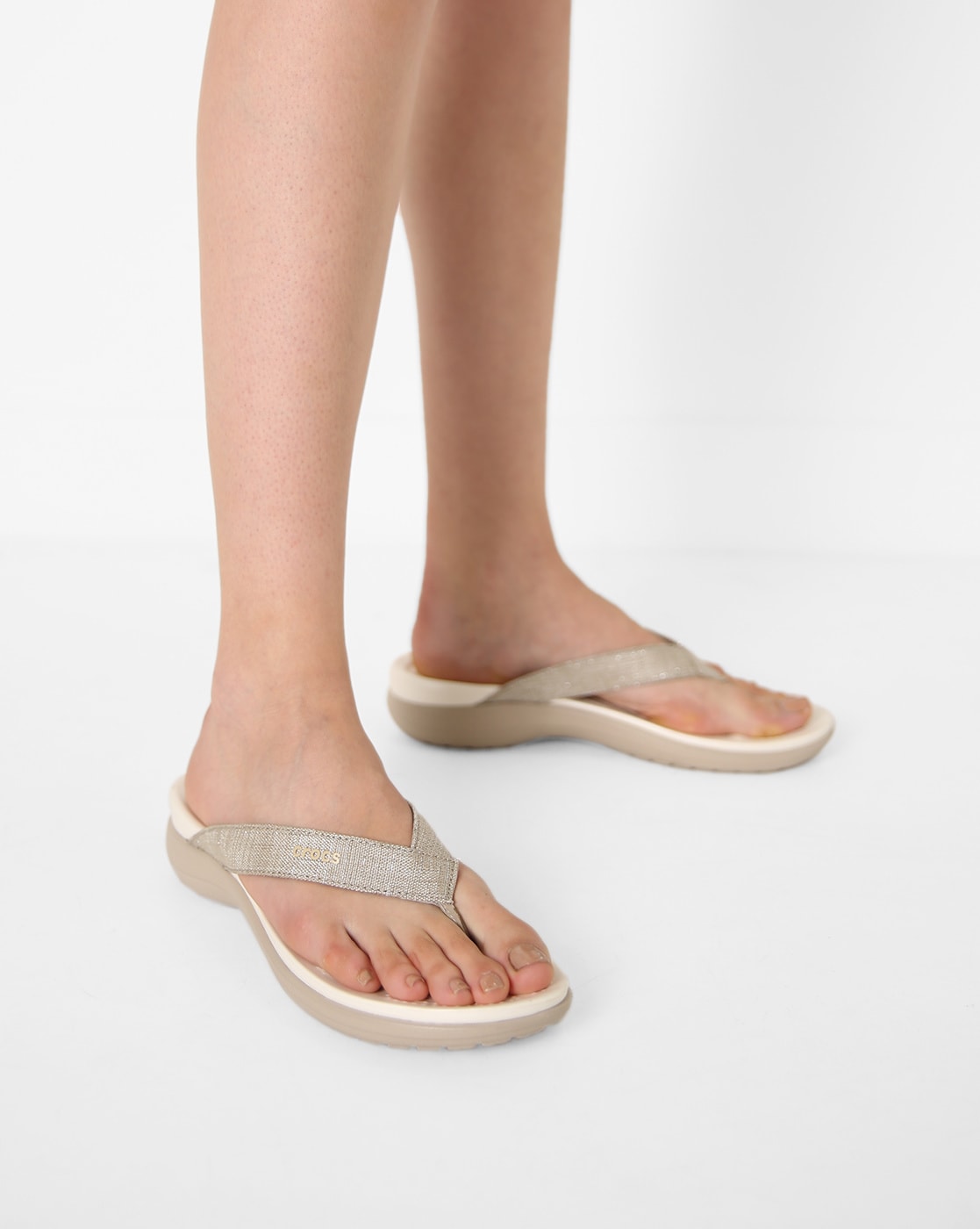 crocs capri v shimmer flip flops