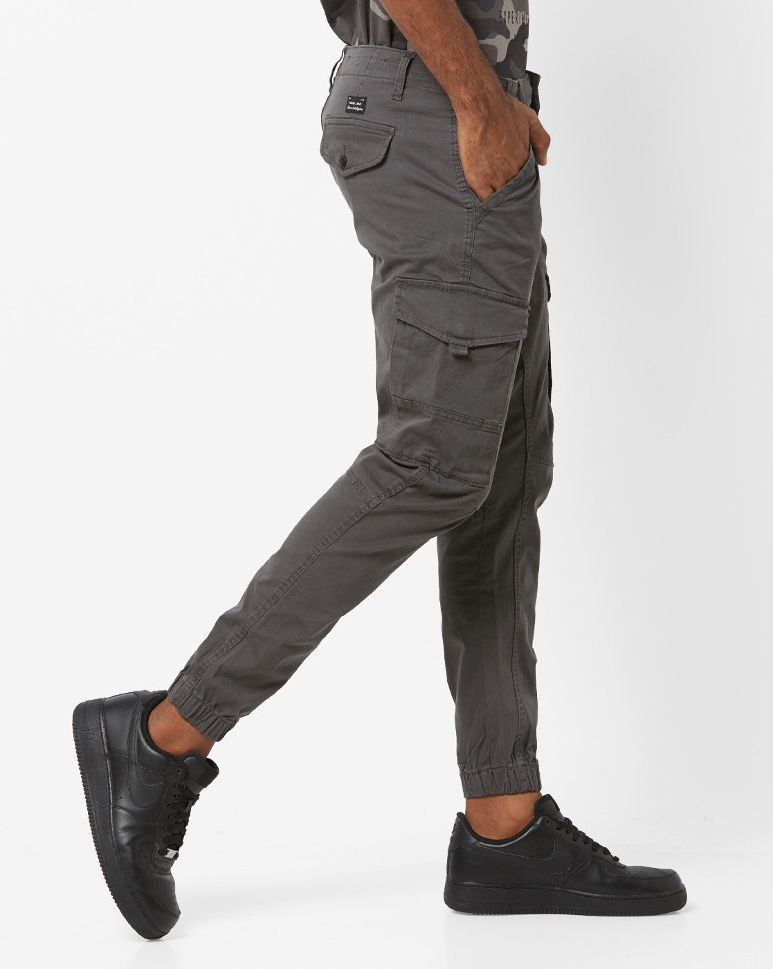 Jack  Jones Casual Trousers  Buy Jack  Jones Grey Mid Rise Slim Fit  Trousers 44 OnlineNykaa fashion