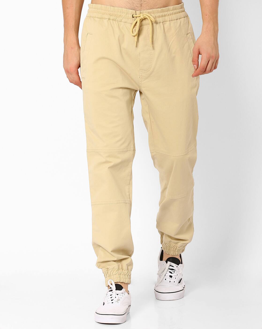 cuffed khaki joggers