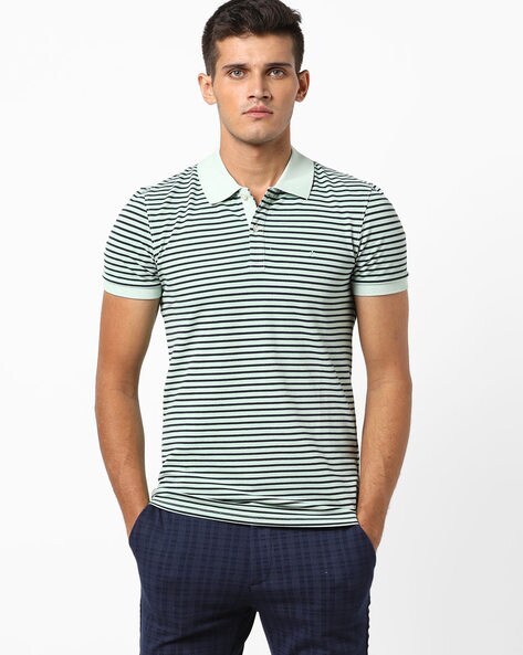 Celio Slim Fit Striped Polo T-shirt