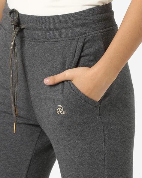 Women 1323 Super Combed Cotton Elastane French Terry Slim Fit Joggers with  Zipper Pockets