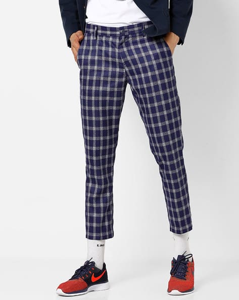 Buy Dark Blue Trousers Pants for Men by AJIO Online