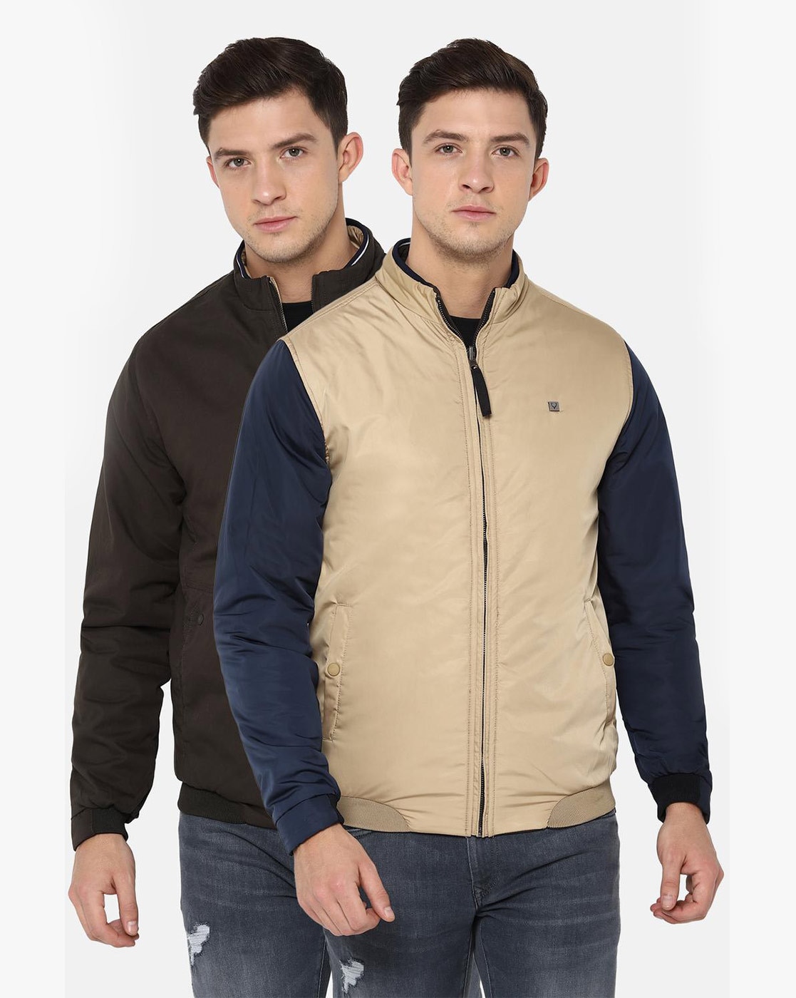 Buy Men Navy Solid Full Sleeves Casual Jacket Online - 253262 | Allen Solly