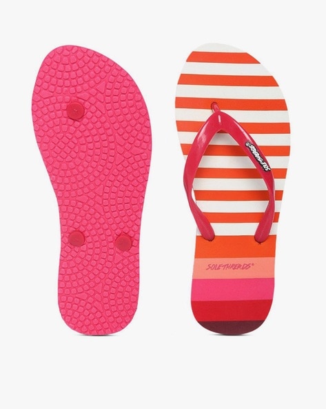 Buy Orange Flip Flop Slippers for Women by Solethreads Online