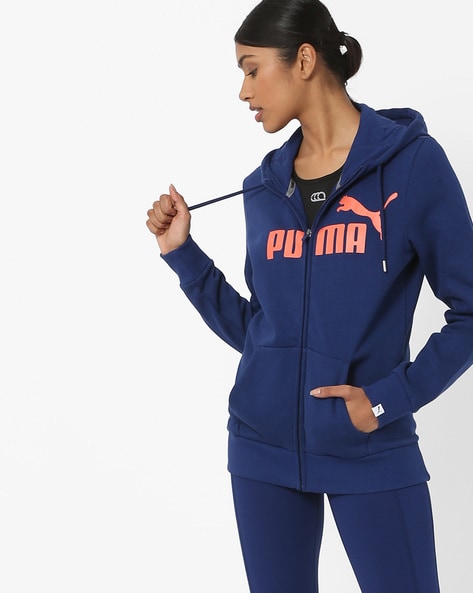 navy puma hoodie womens