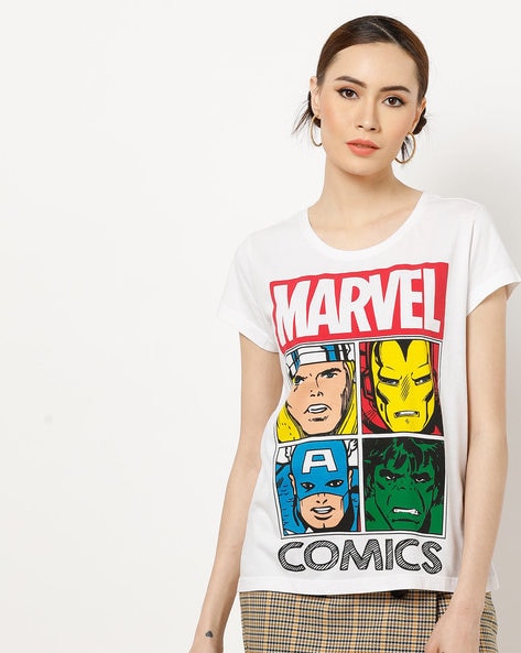 Marvel Print Crew-Neck T-shirt