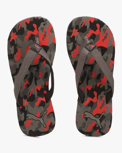 Puma Printed Thong-Strap Flip-Flops