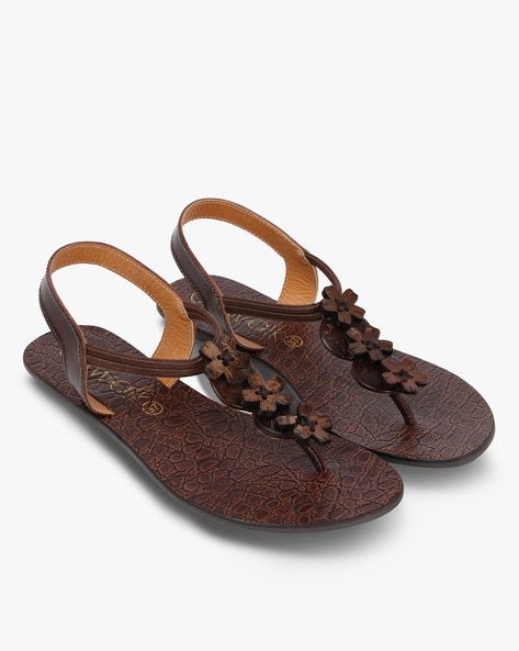 Buy Black Flat Sandals for Women by CATWALK Online | Ajio.com