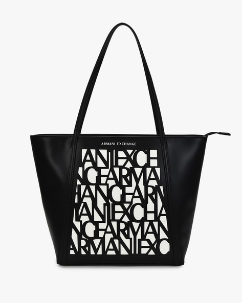 armani exchange black tote bag