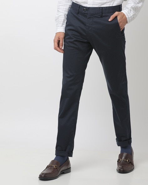 Buy celio Dark Grey Mid Rise Linen Trousers for Men Online  Tata CLiQ