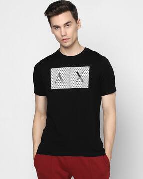 armani exchange Embossed Typographic Print Slim Fit Crew-Neck T-shirt-picture-47
