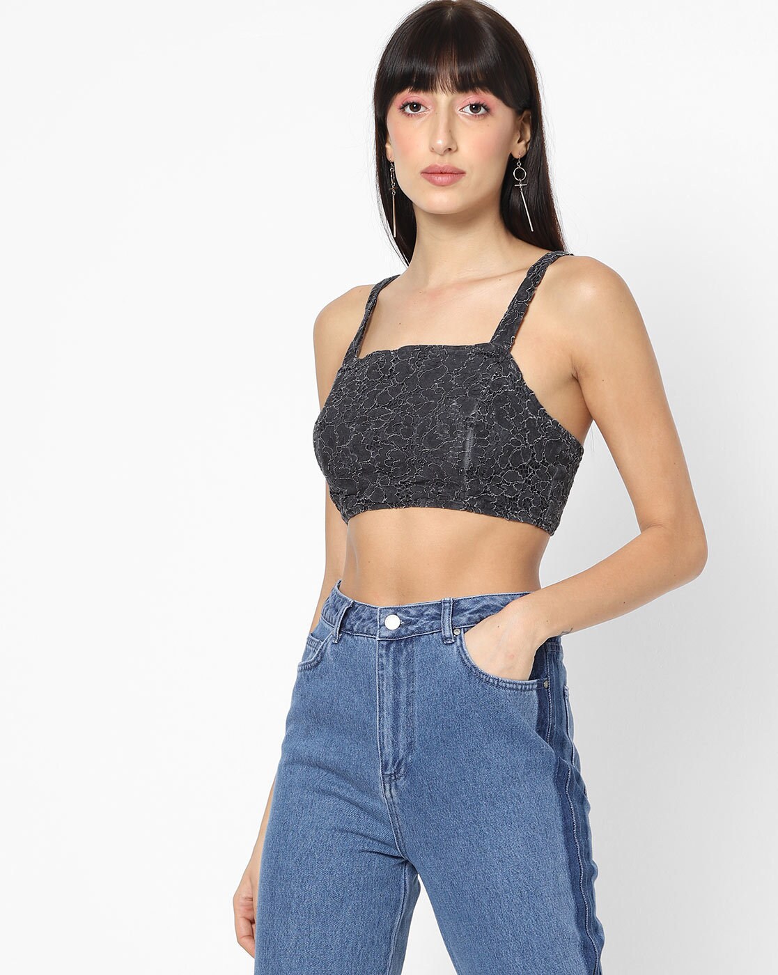 Lace Strappy Crop Top