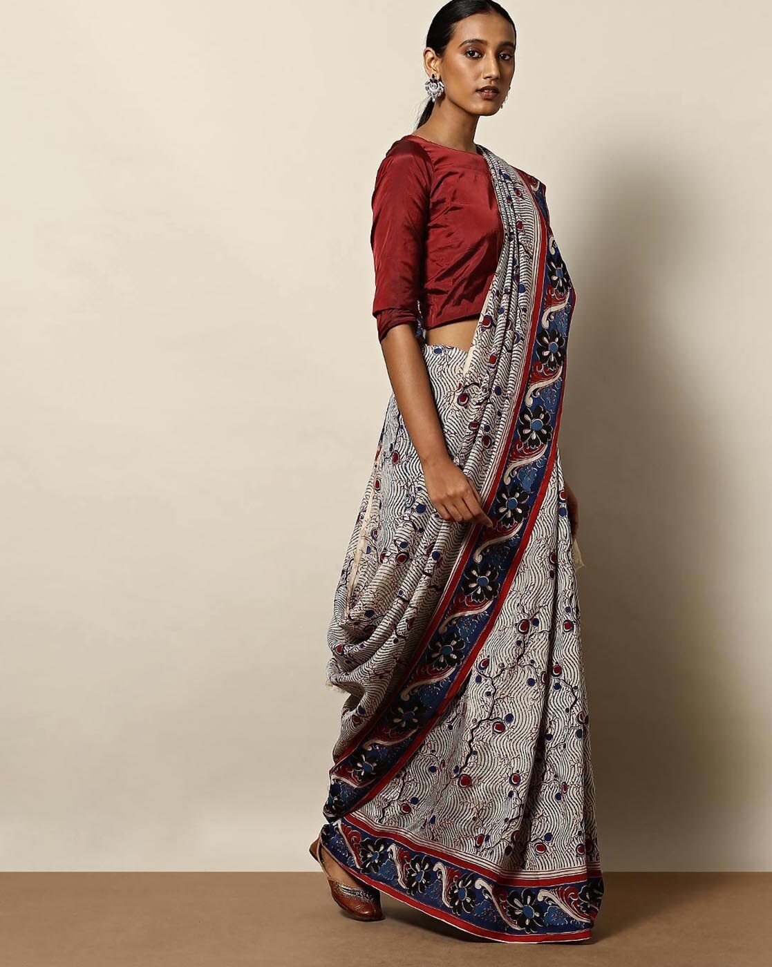 Buy Blue Sarees for Women by Indie Picks Online | Ajio.com