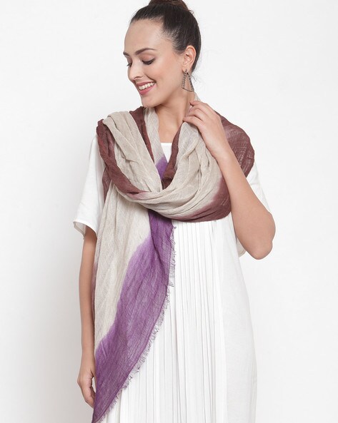 Ombre-Dyed Stole with Fringes Price in India