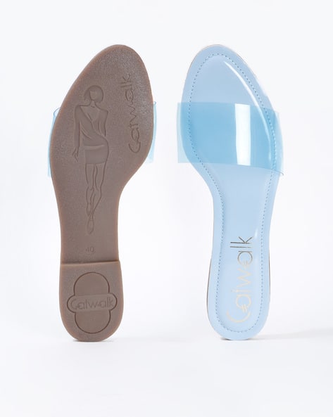 Clear Strap Flat Sandals (Image - 1)