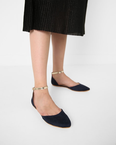 Navy Blue Flat Shoes for Women by AJIO 