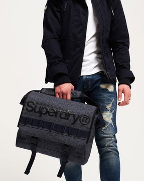 superdry embossed messenger bag