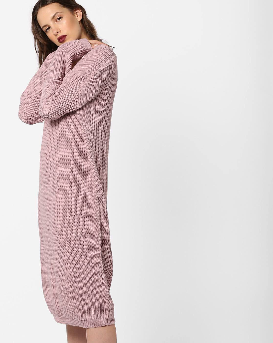 pink ribbed dress