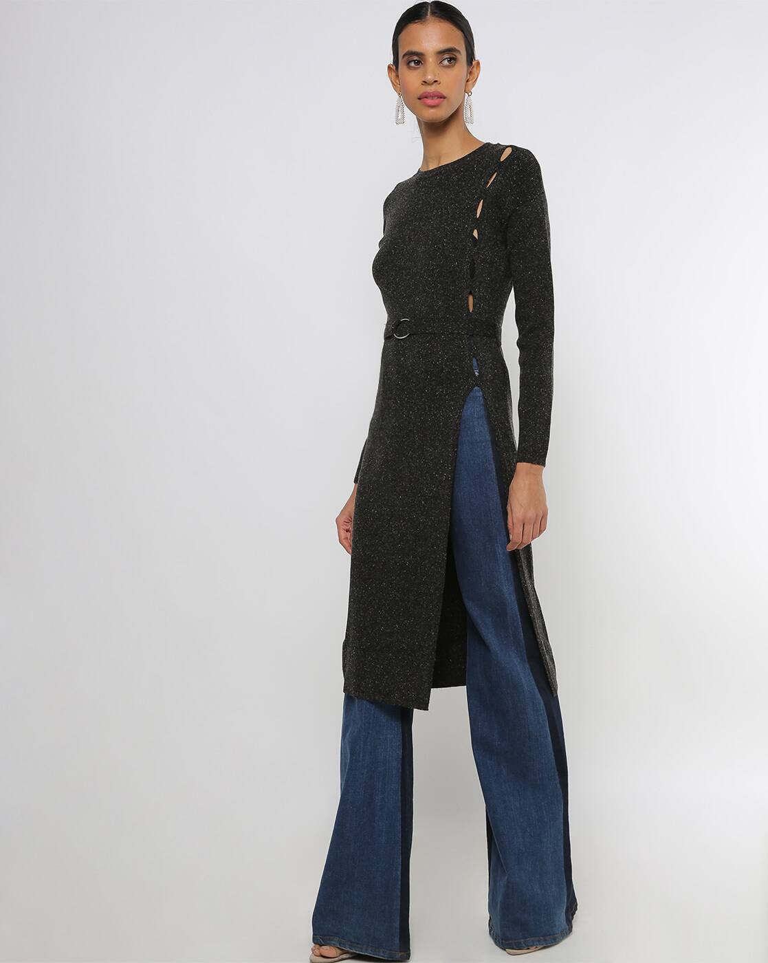 sweater dress with side slits