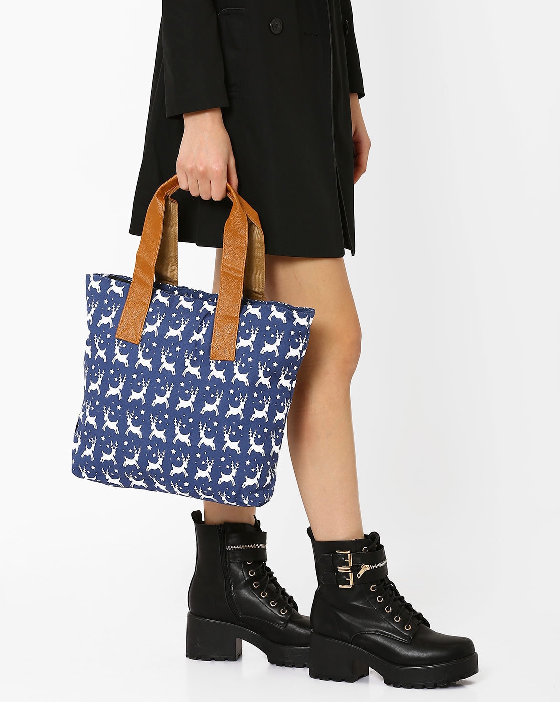 Navy Blue Canvas Tote Bag