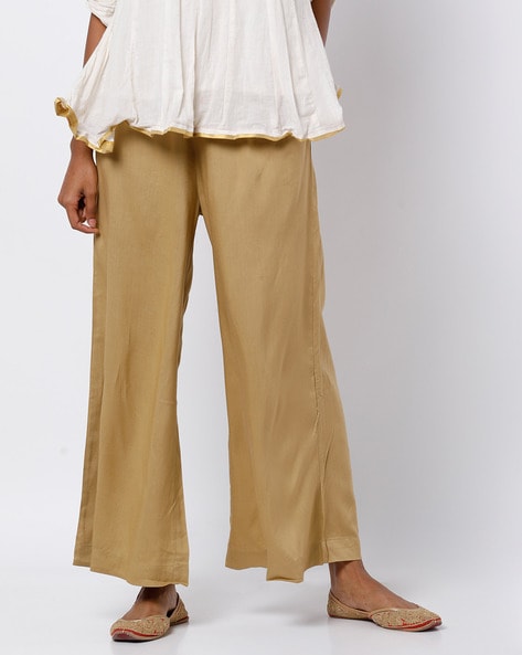 Palazzo Pants with Semi-Elasticated Waistband Price in India