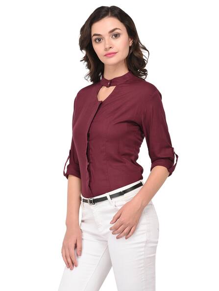 Buy Maroon Shirts for Women by PURYS 