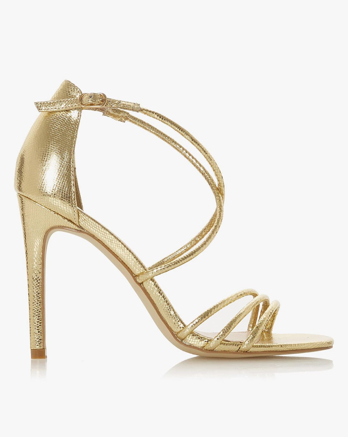 Buy Gold Heeled Sandals for Women by 