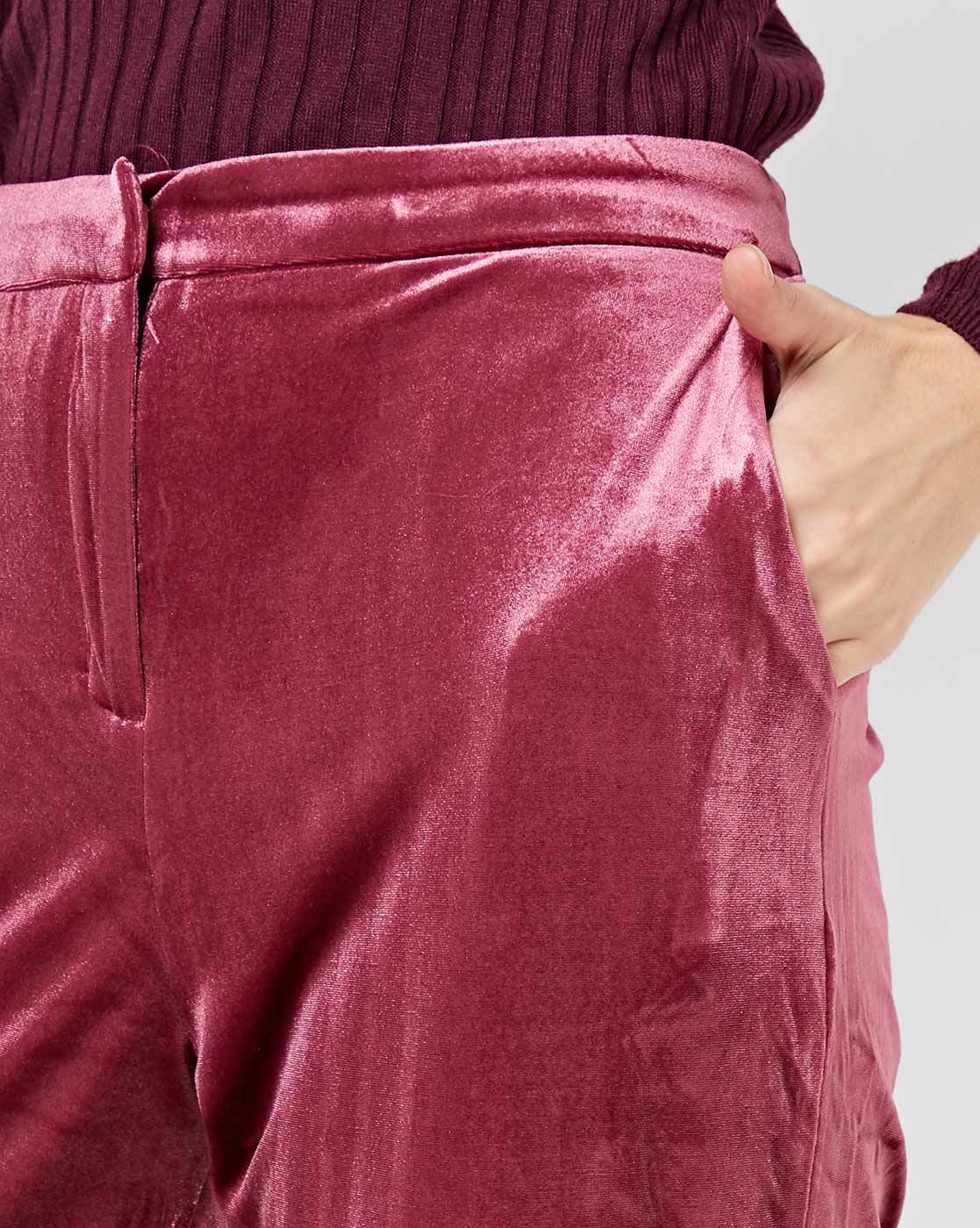 Topshop | Pants & Jumpsuits | Topshop Pink Velvet Pants | Poshmark