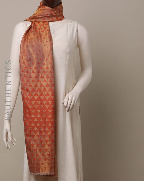 Ajio Orange Shawls Buy Orange Gold Shawls Wraps For Women By Indie