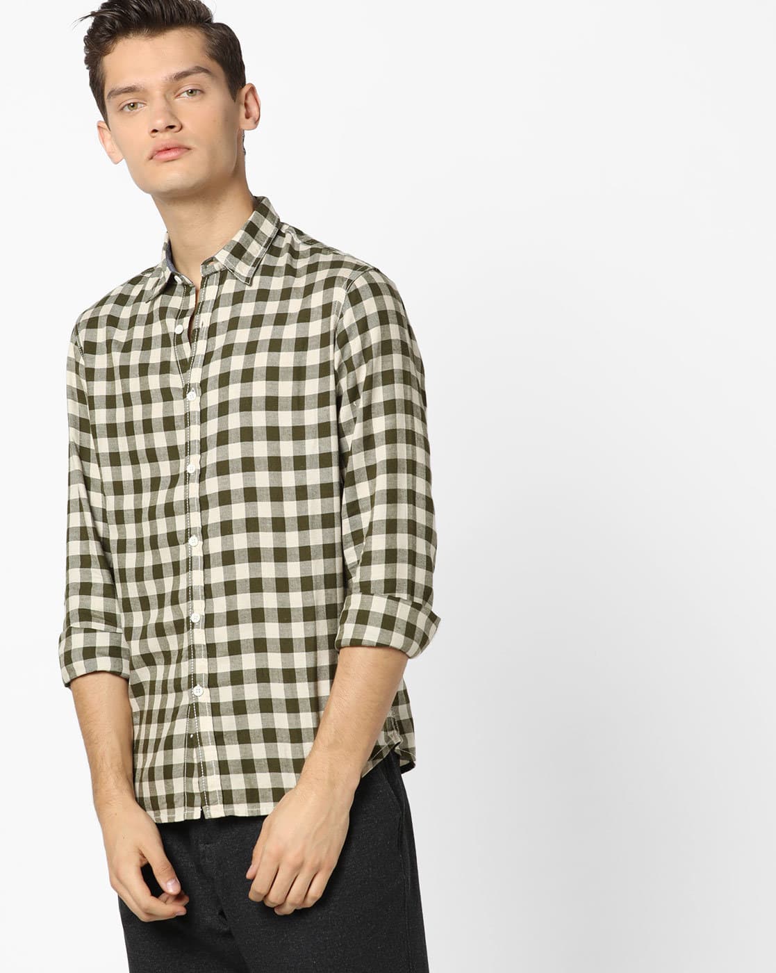 Buy Olive Green Shirts for Men by AJIO 