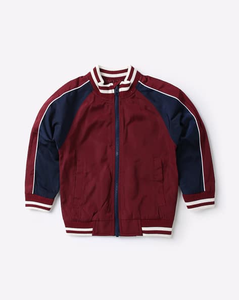 Colourblock Bomber Jacket with Insert Pockets