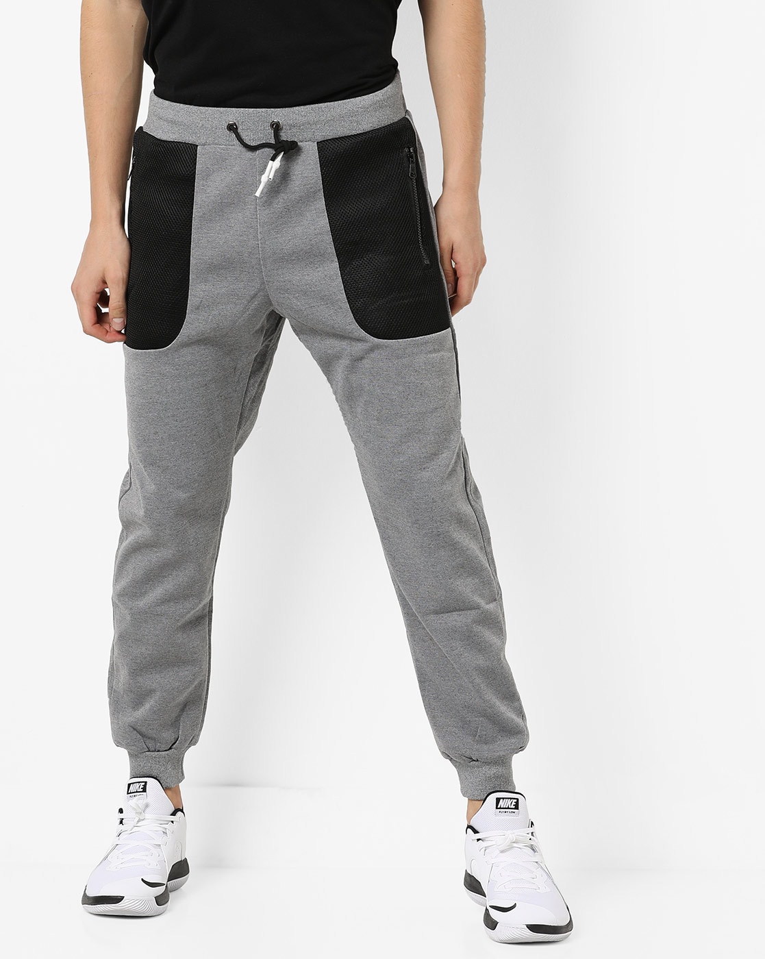 joggers with mesh panels