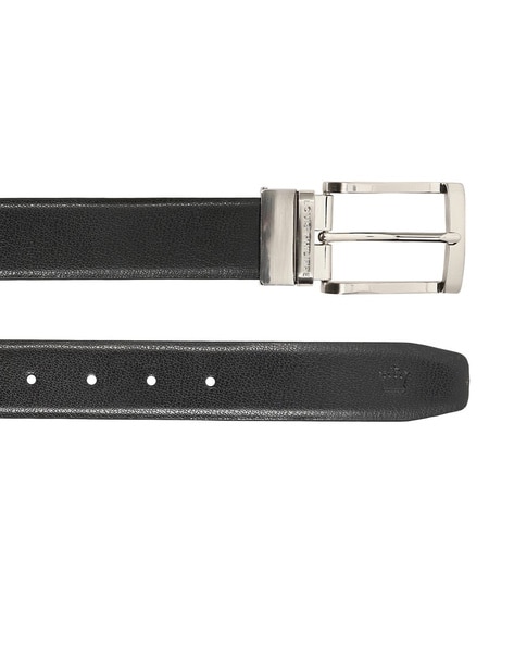 LOUIS PHILIPPE Men Black Genuine Leather Belt Black - Price in