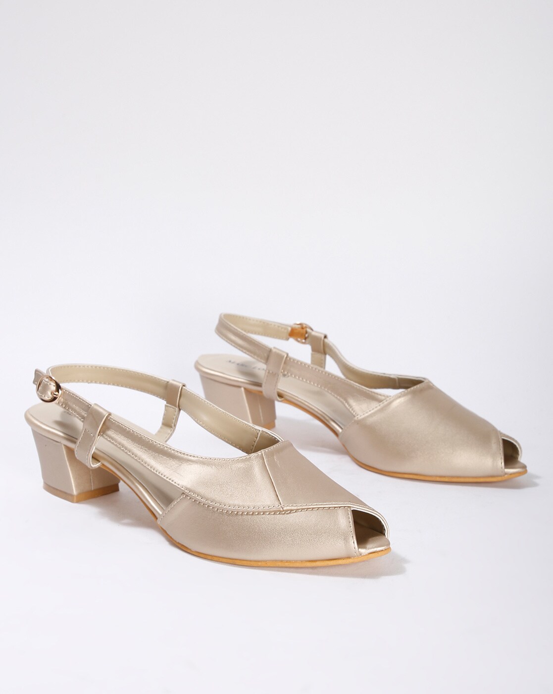 slingback gold heels