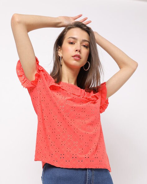 Schiffli Crew-Neck T-shirt