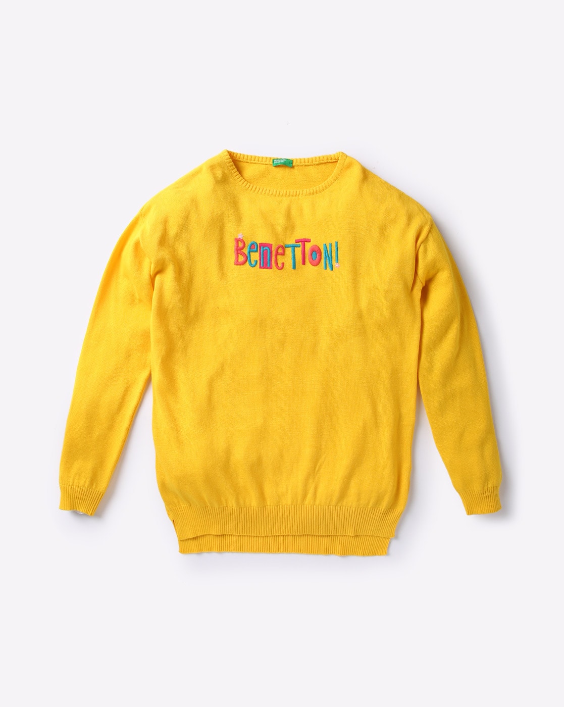 united colors of benetton yellow sweatshirt