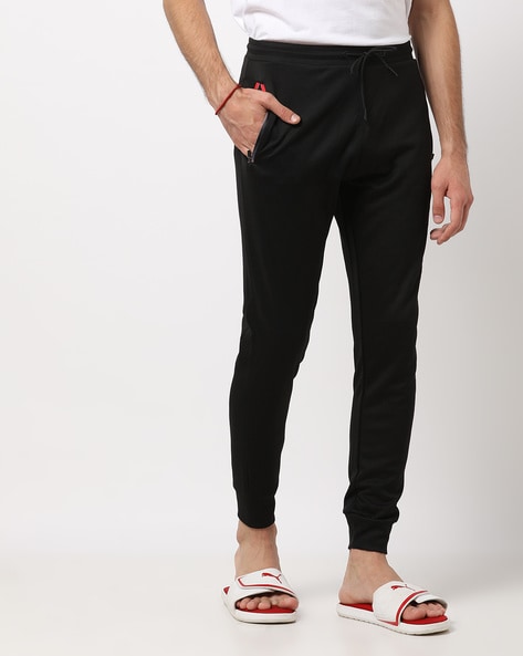 black joggers with zip pockets