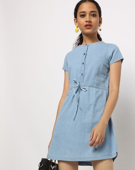 light blue shift dress