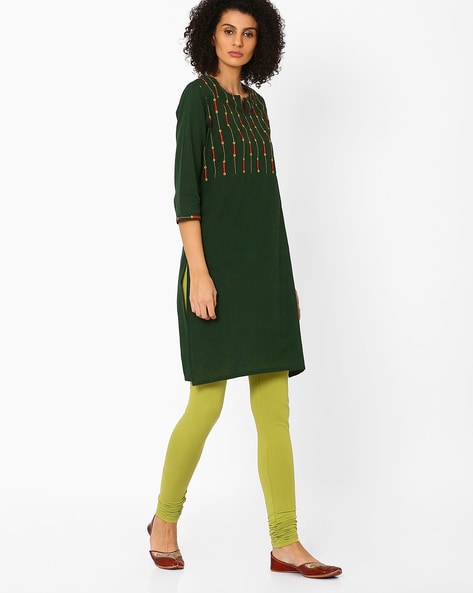 Share 150+ dark green kurti matching leggings super hot
