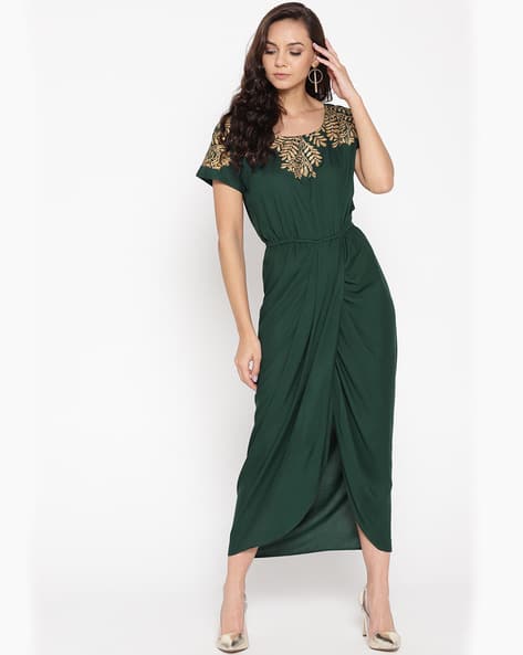 bottle green dress online