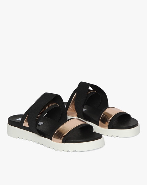 Walk London Jaws backstrap chunky sandals in brown leather | ASOS