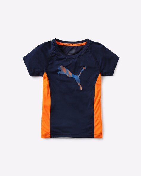 blue and orange puma shirt