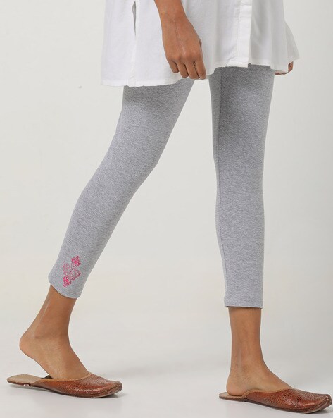 Buy Embroidered Grey Legging with Multi Embroidery Online in India at  Lowest Prices - Price in India 
