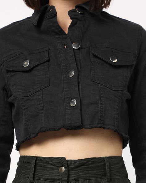 Ottolinger Black Cropped Denim Jacket Ottolinger