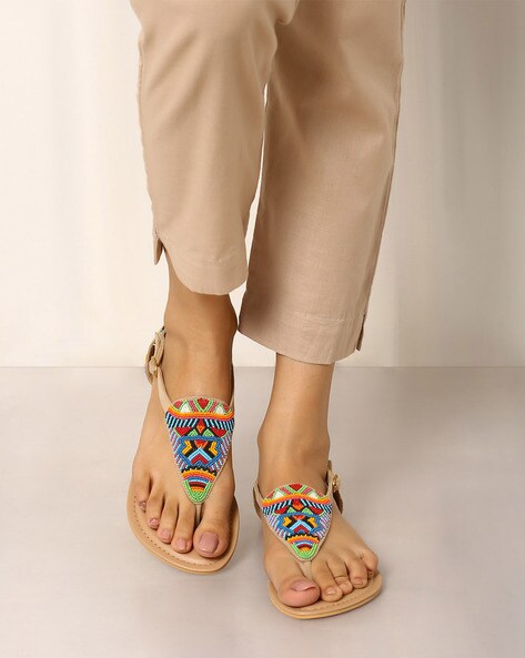 Beaded thong online sandals