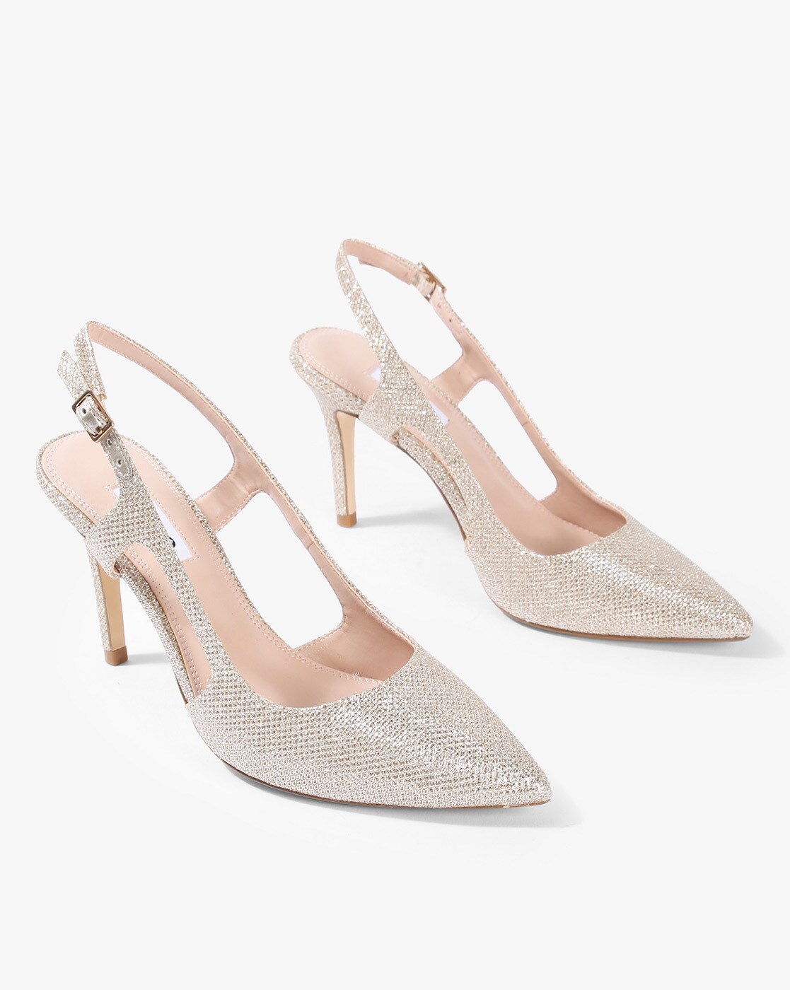 dune silver court shoes