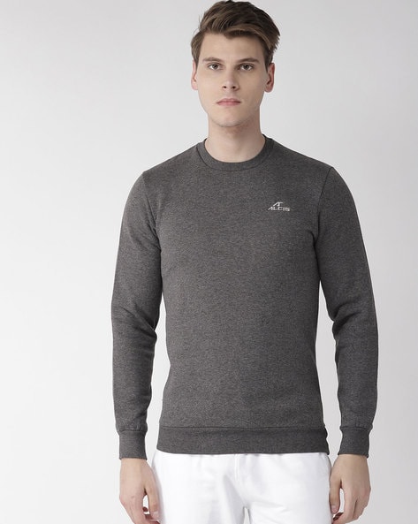 heathered crew neck sweatshirt