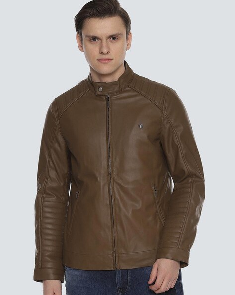 Louis philippe leather jackets best sale