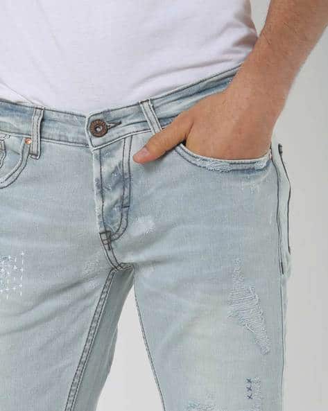 Low-Rise Skinny Fit Distressed Jeans (Image - 1)
