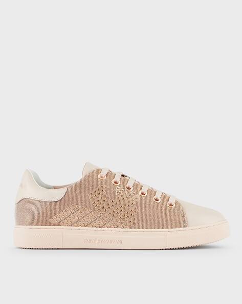 gold emporio armani womens trainers